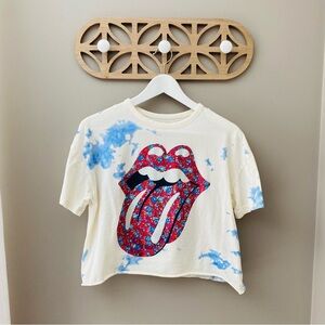 the Rolling Stones Crop Top Tee Shirt Sz Small